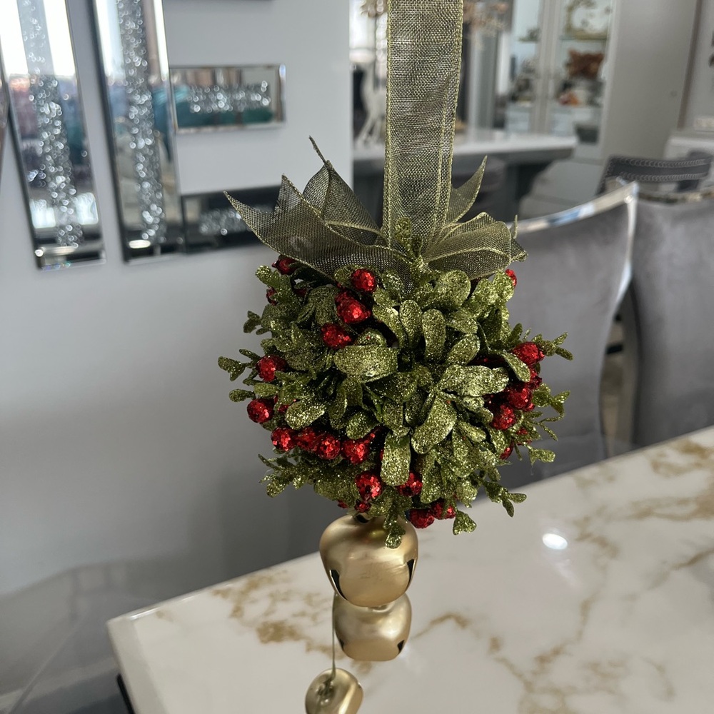 Macy's Glittering Green and Red Holiday Ornament